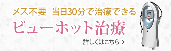 メス不要　30分で治療できる　ビューホット治療